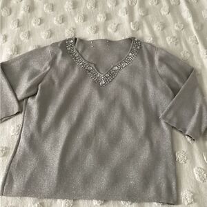 Silver bling detail sweater XL